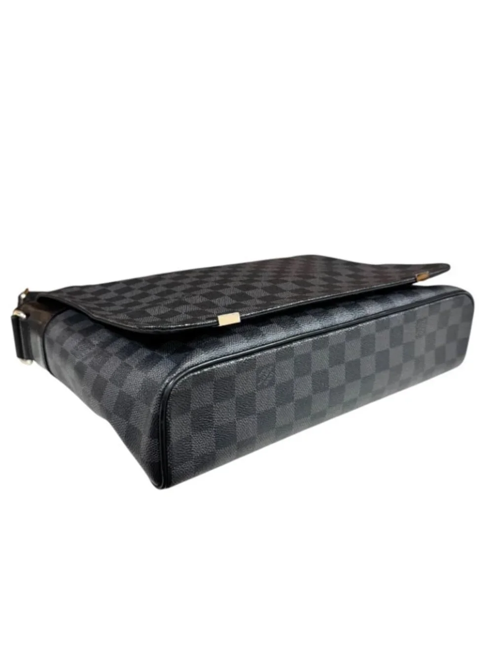 Louis Vuitton District MM NM Damier Graphite Shoulder Bag Canvas Black